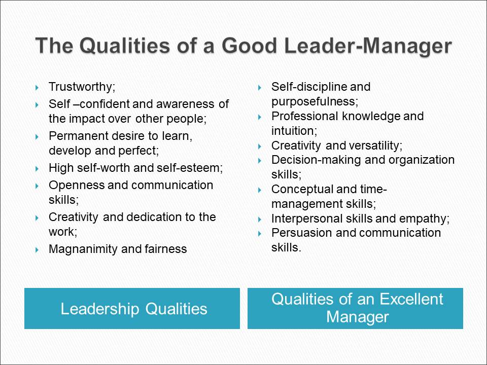 The Qualities of a Good Leader-Manager
