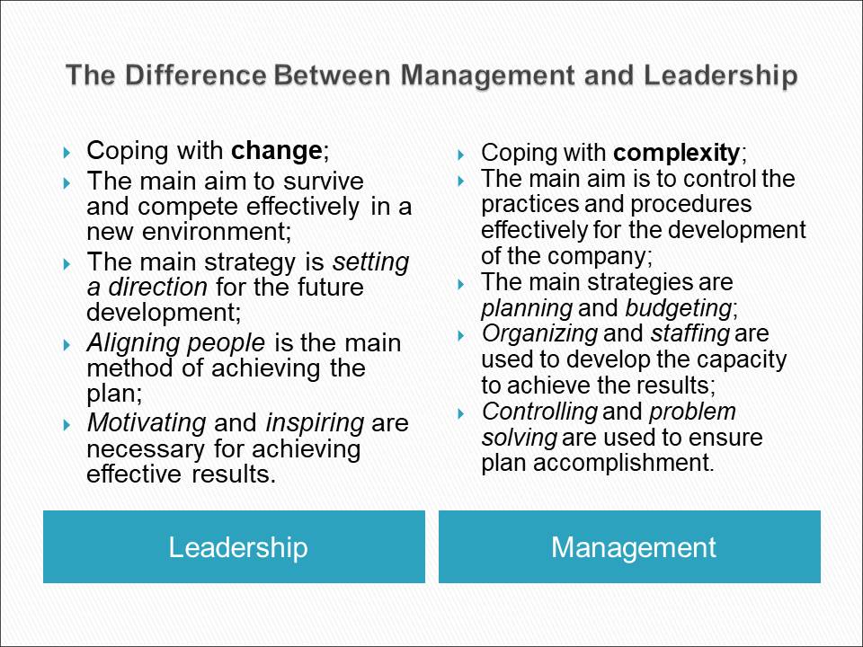 The Difference Between Management and Leadership