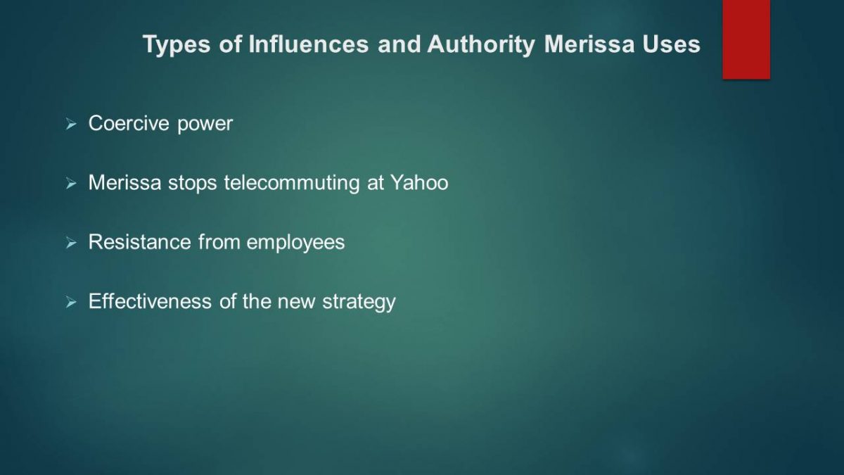 Types of Influences and Authority Merissa Uses