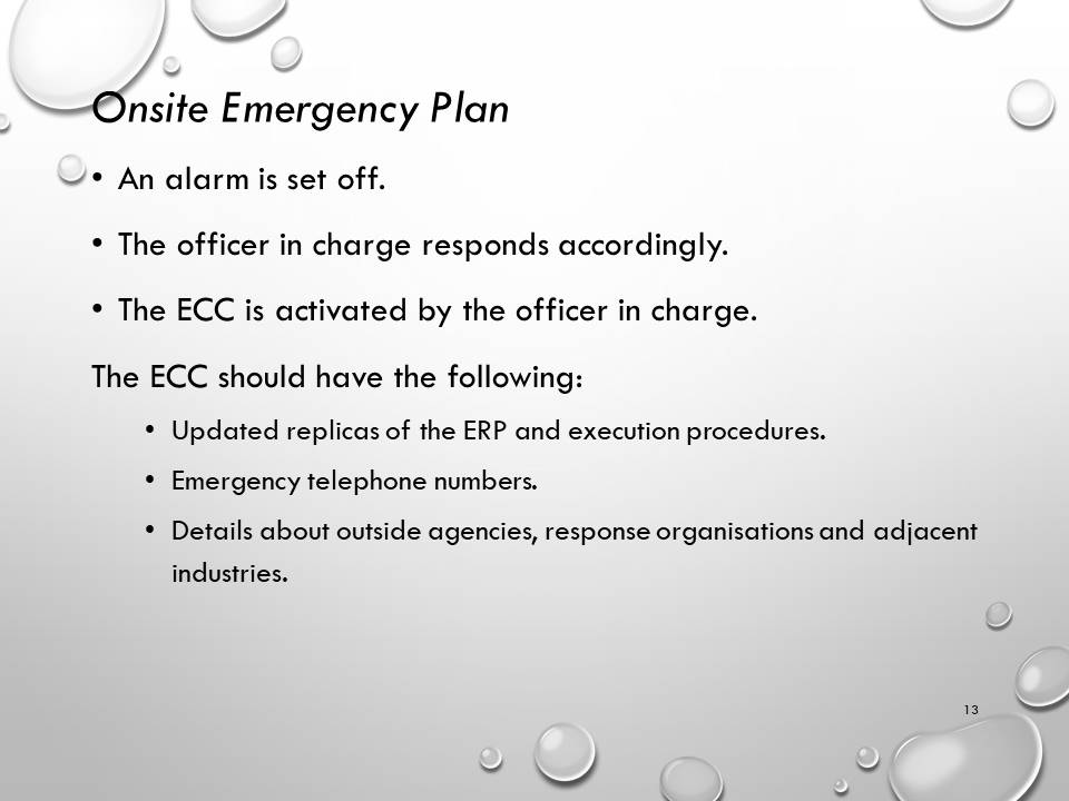 Onsite Emergency Plan