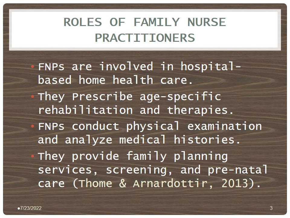 Roles of Family Nurse Practitioners