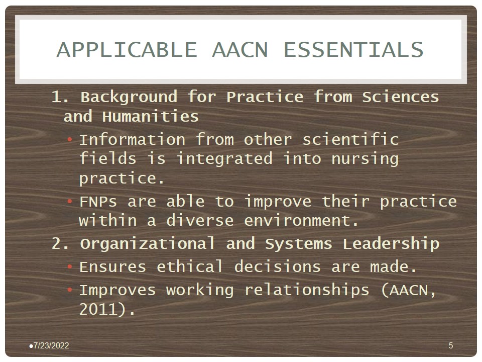 Applicable AACN Essentials