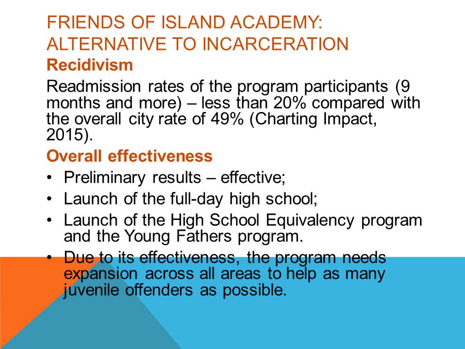 Friends of Island Academy: Alternative to Incarceration
