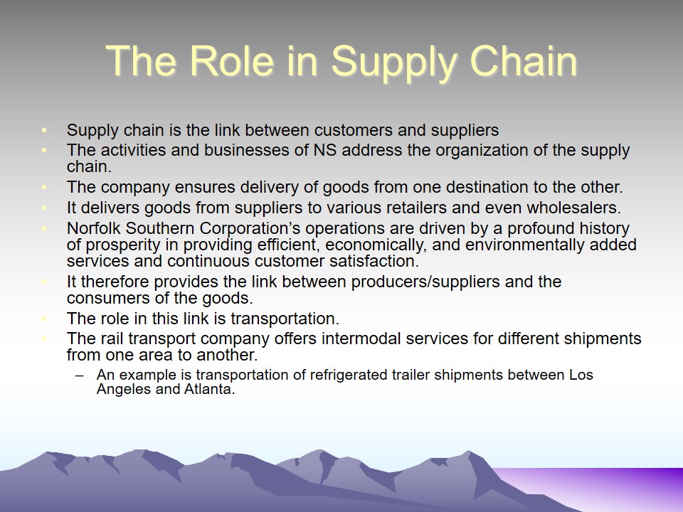The Role in Supply Chain