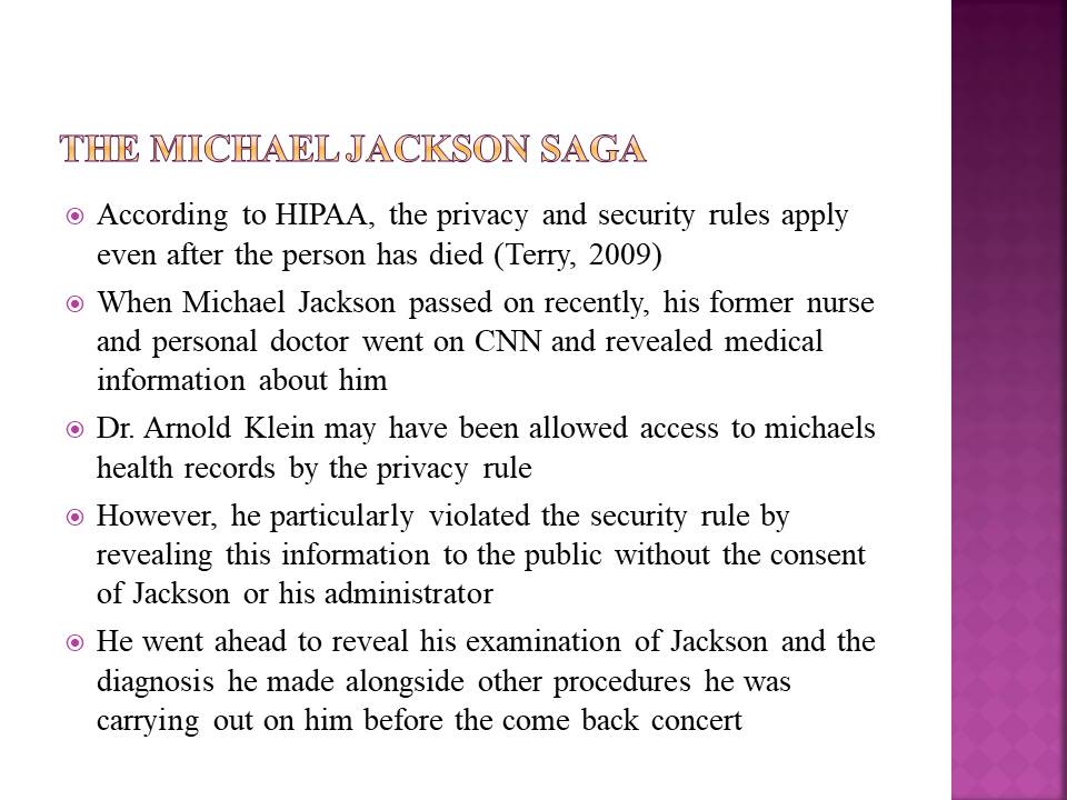 The Michael Jackson saga