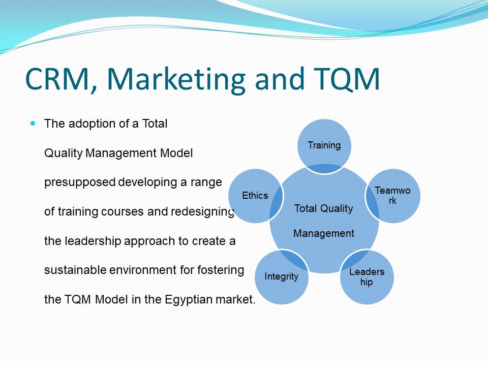 CRM, Marketing and TQM