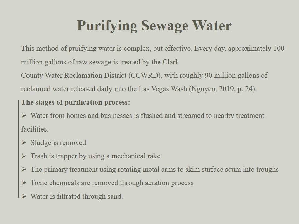 Purifying Sewage Water