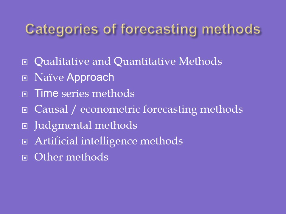 Categories of forecasting methods