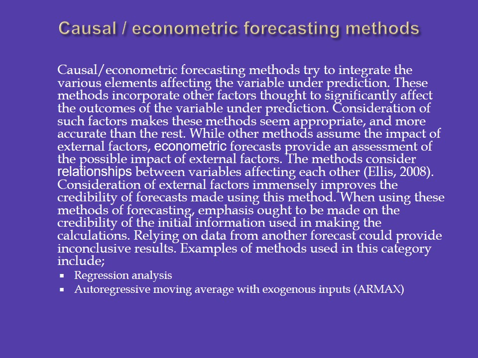 Causal / econometric forecasting methods