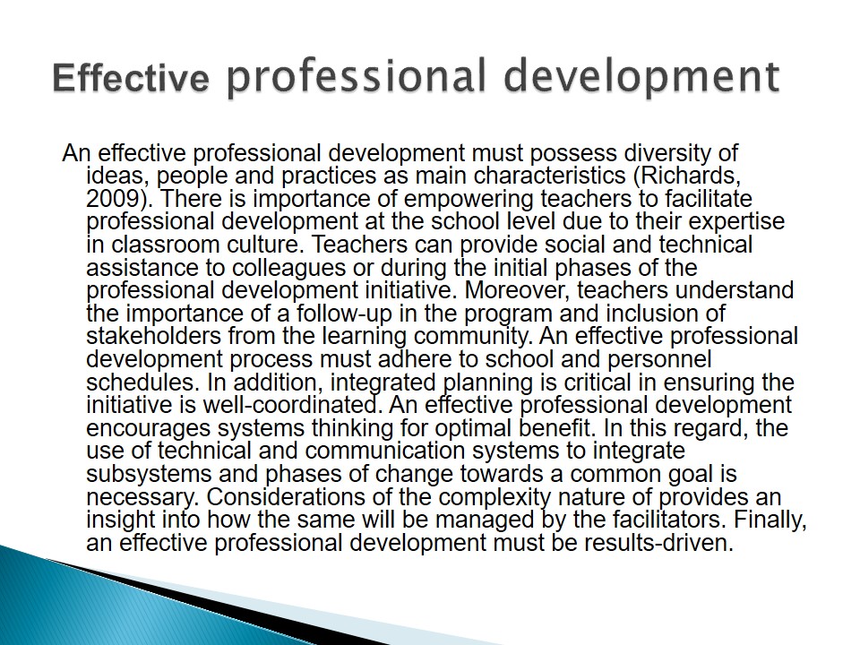 Effective professional development