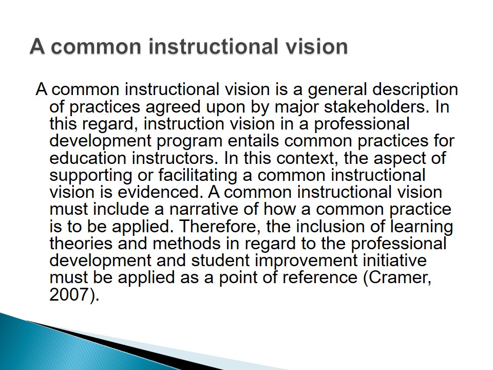 A common instructional vision