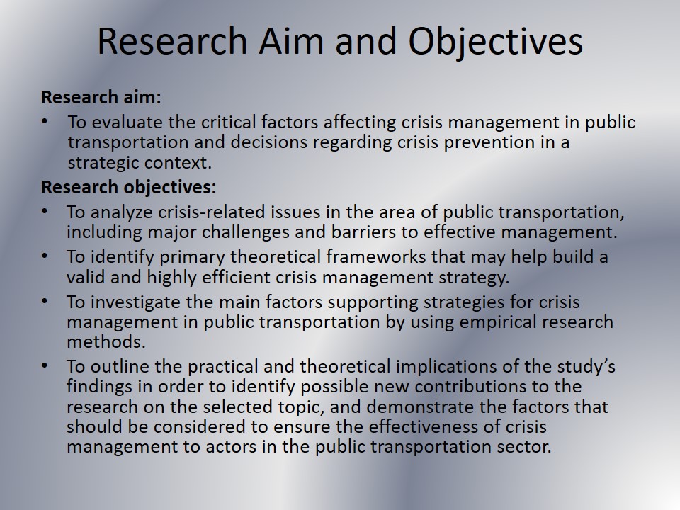 Research Aim and Objectives