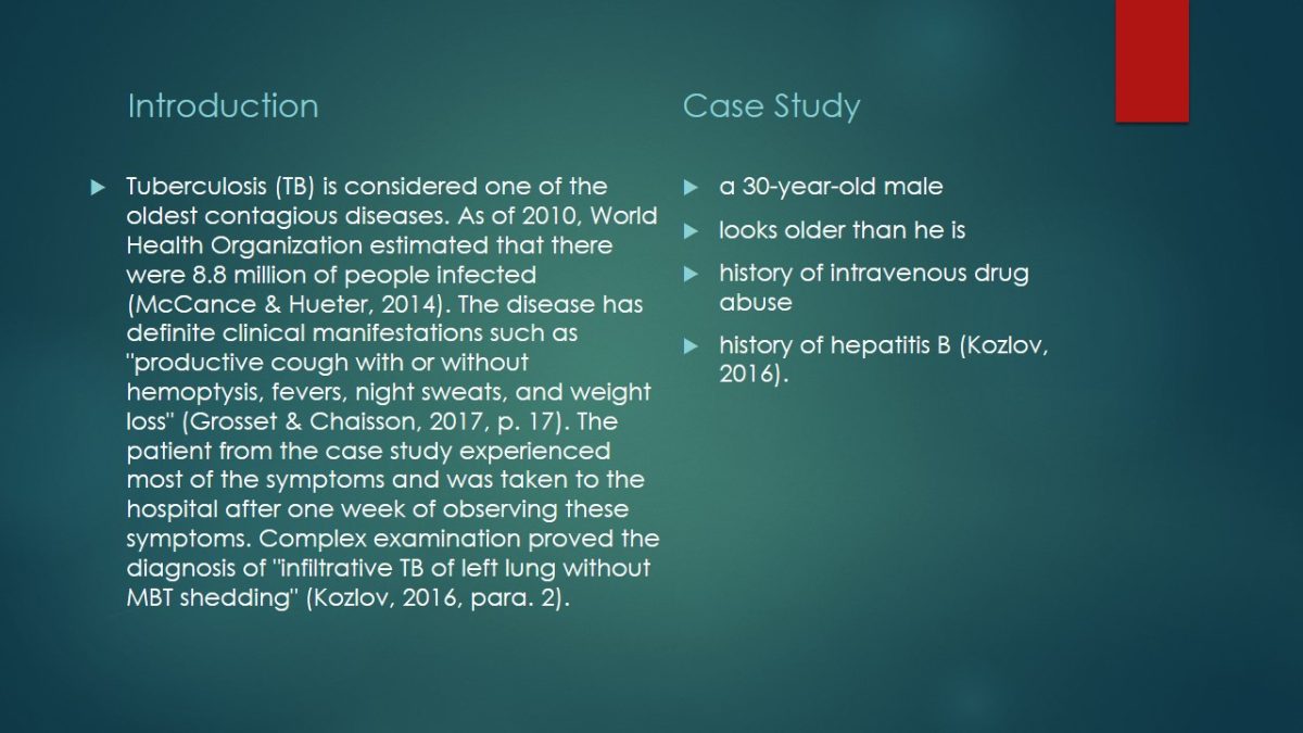 case study of pulmonary tuberculosis