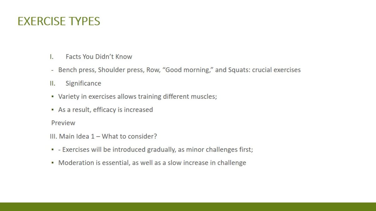 Exercise types