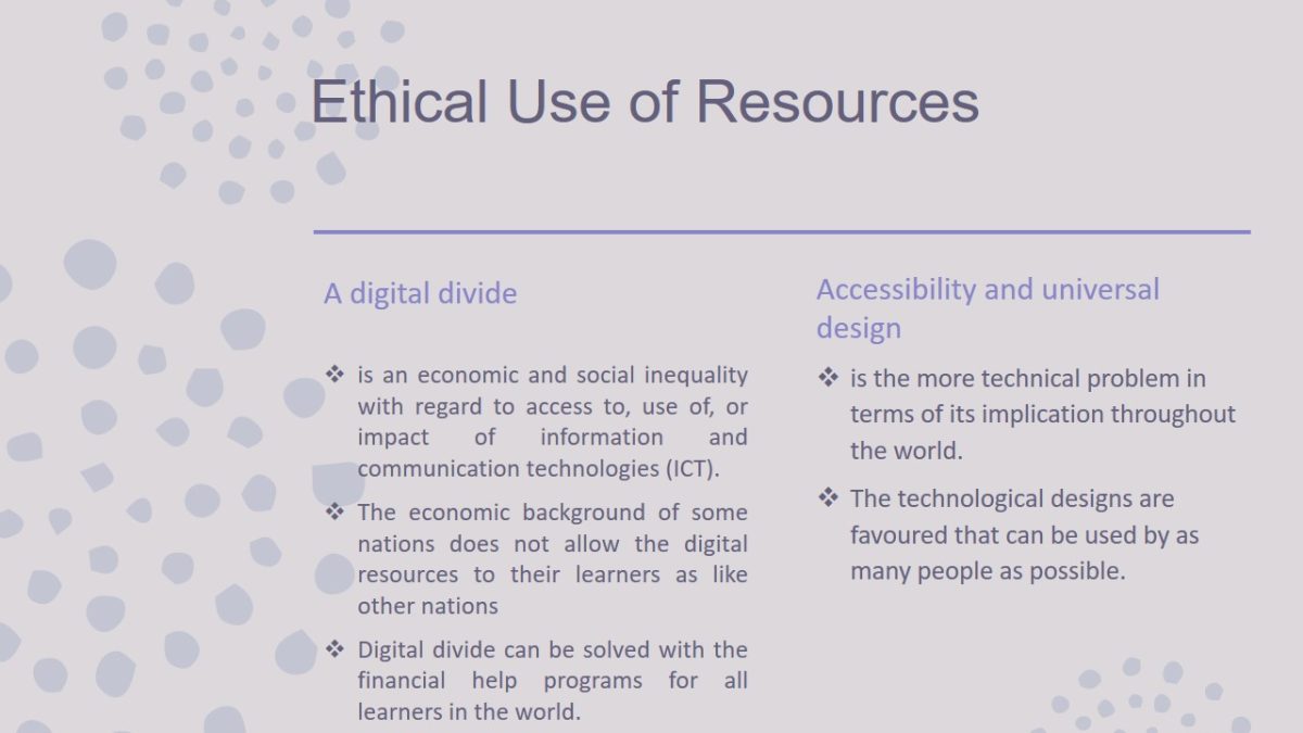 Ethical Use of Resources
