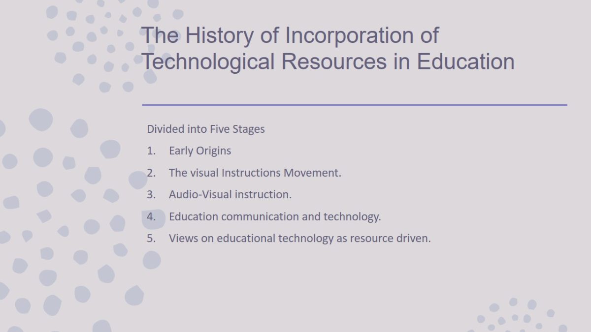 The History of Incorporation of Technological Resources in Education