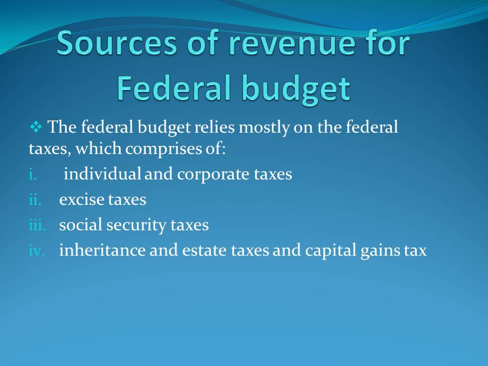 Sources of revenue for Federal budget