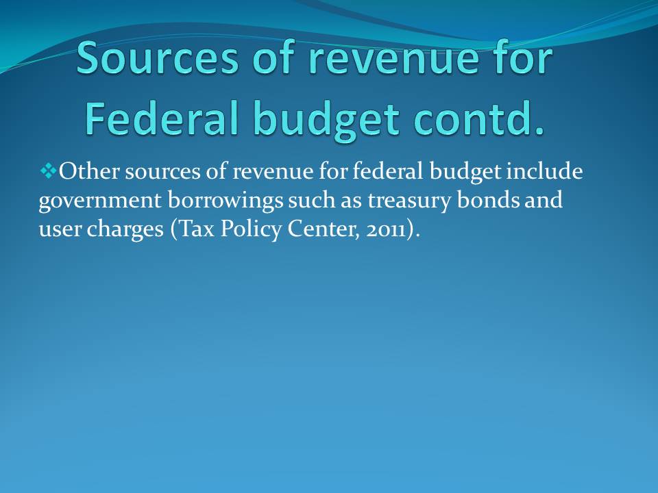 Sources of revenue for Federal budget