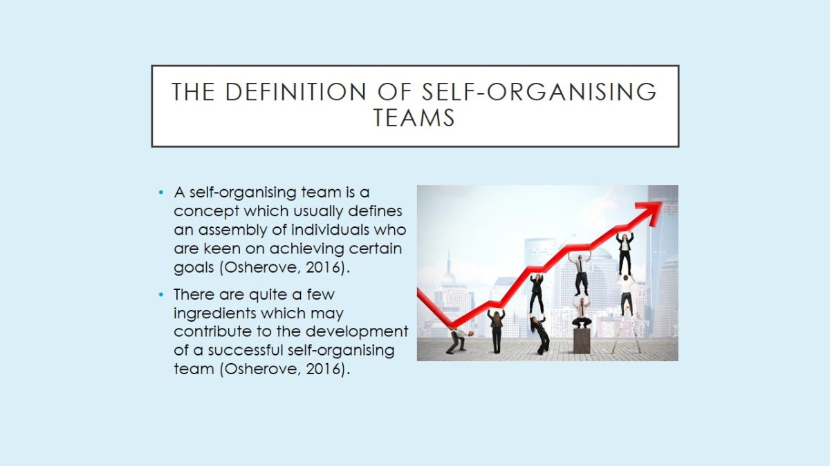 The definition of self-organising teams