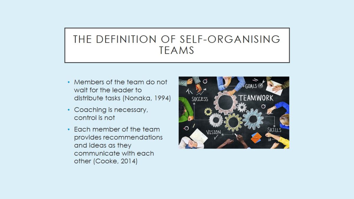 The definition of self-organising teams