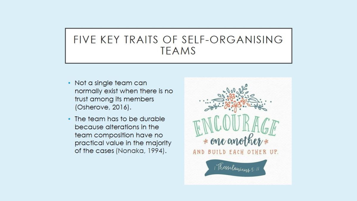 Five key traits of self-organising teams