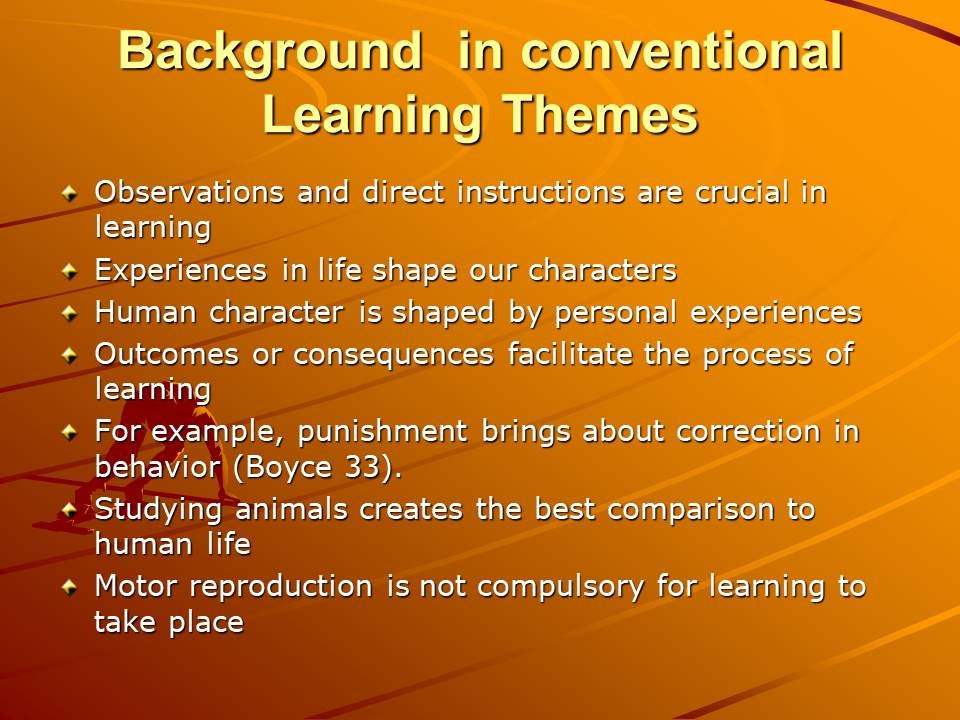 Background  in conventional Learning Themes