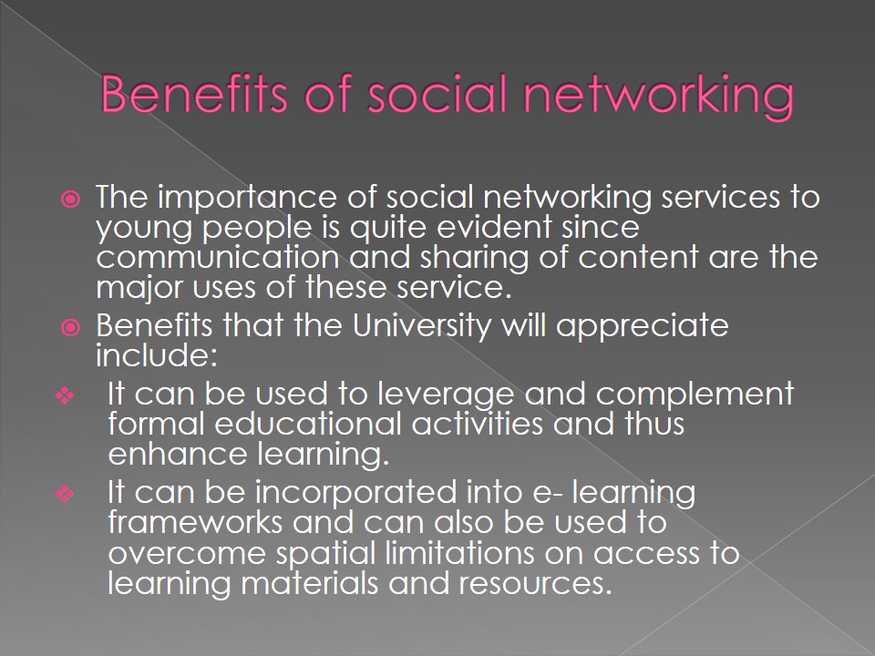 Benefits of social networking