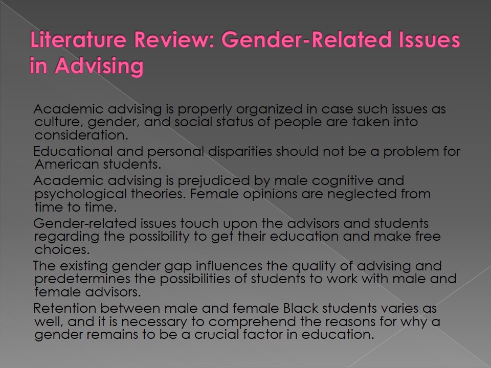 Gender-Related Issues in Advising