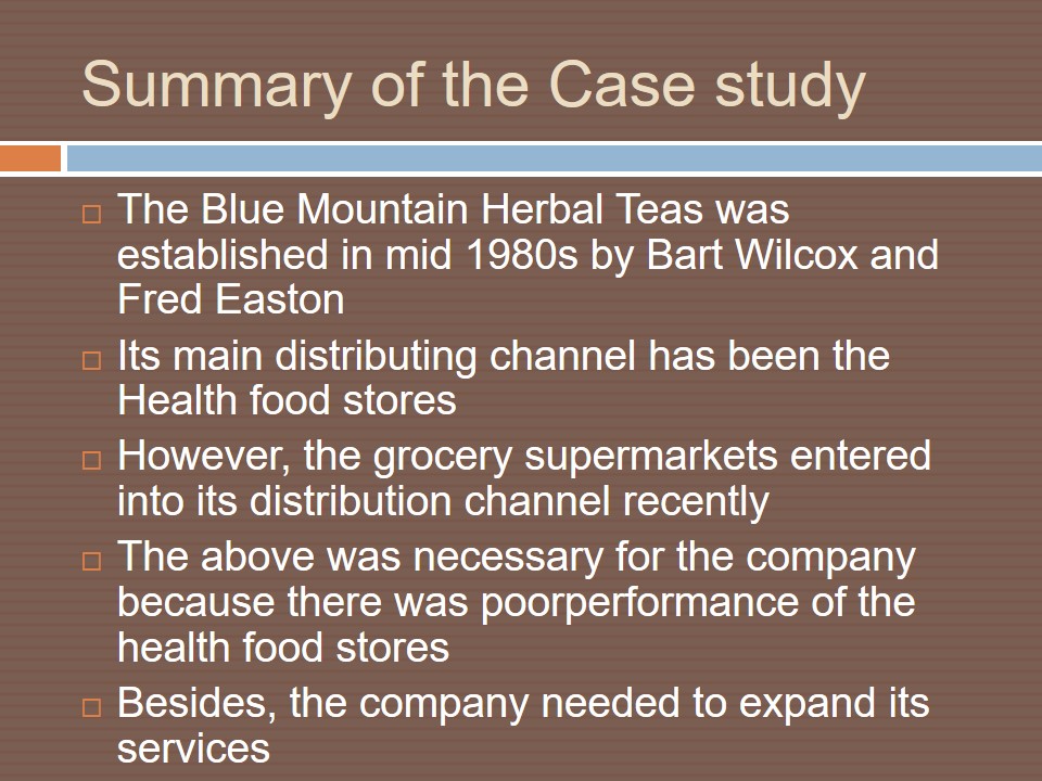 Summary of the Case study