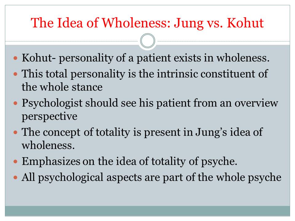 The Idea of Wholeness: Jung vs. Kohut