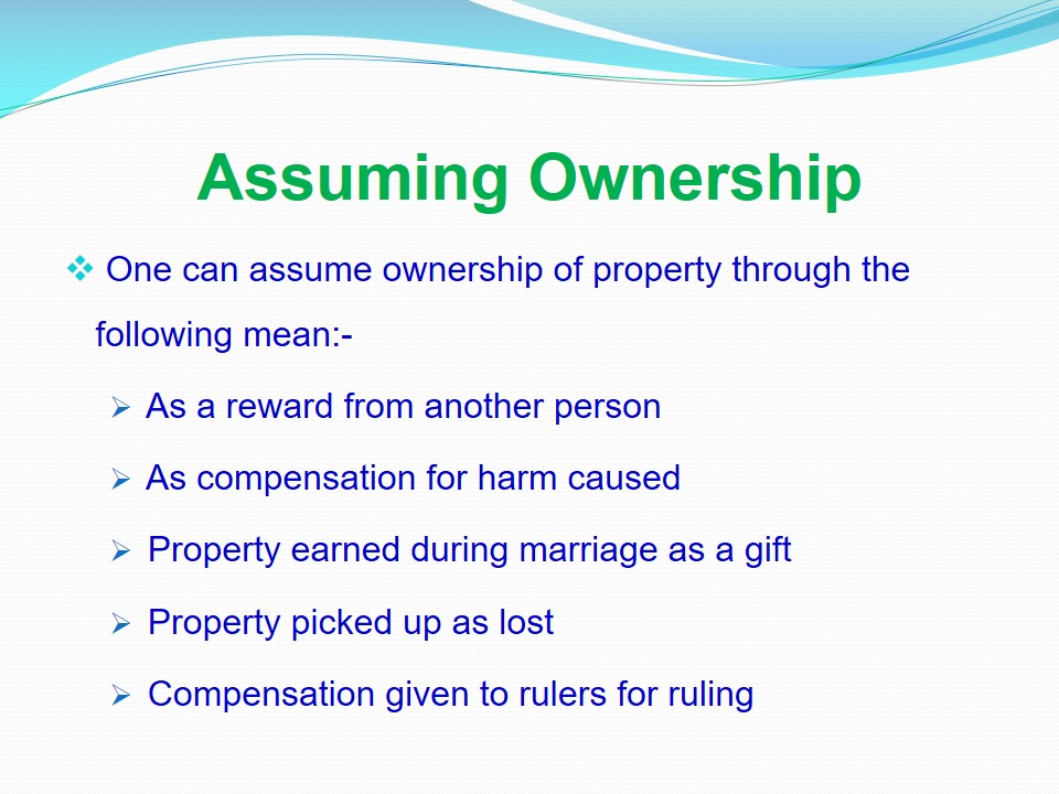 Assuming Ownership