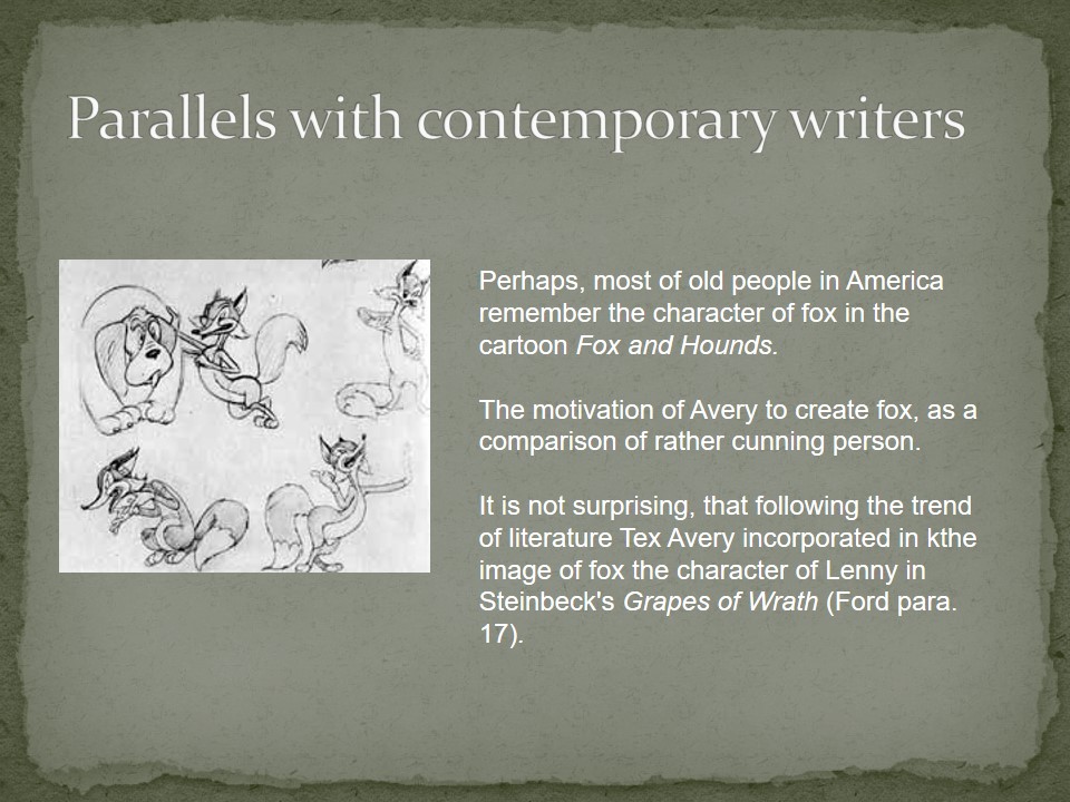 Parallels with contemporary writers