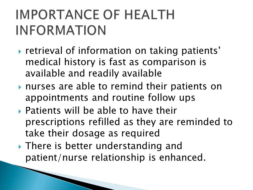 Importance of health information
