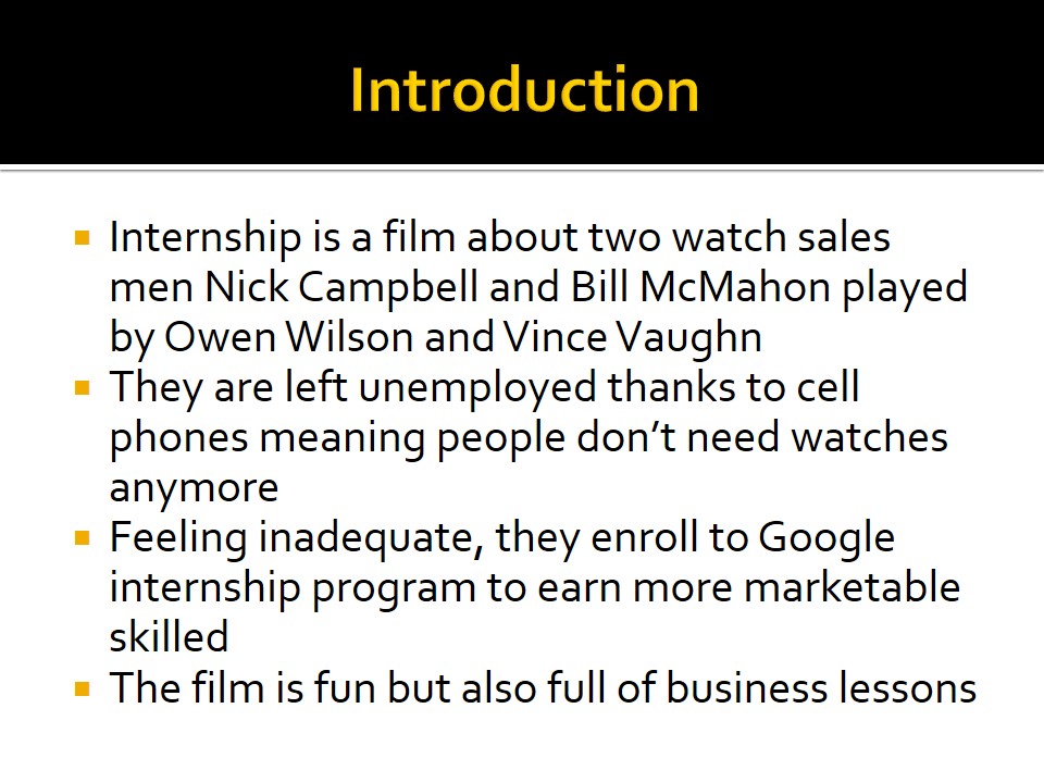 the internship movie reaction paper