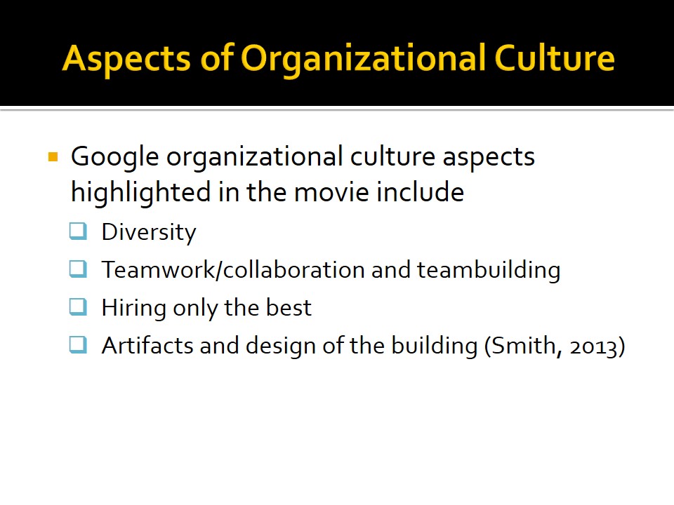 Aspects of Organizational Culture