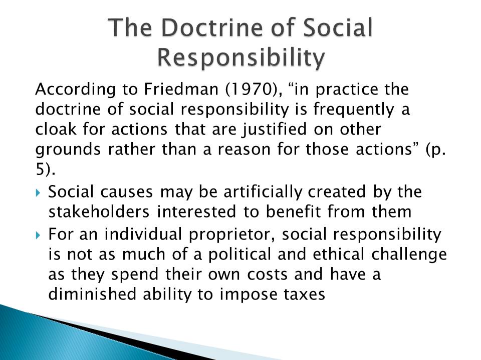 The Doctrine of Social Responsibility