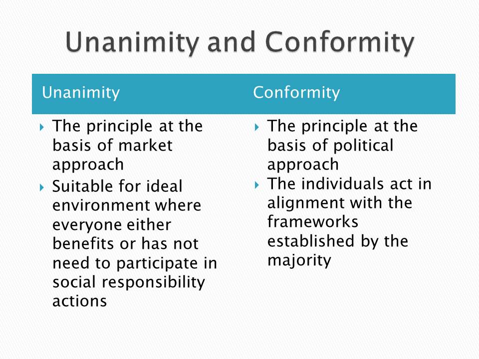 Unanimity and Conformity