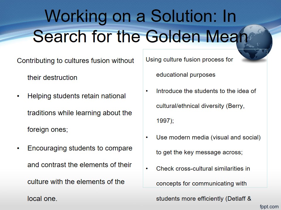 Working on a Solution: In Search for the Golden Mean