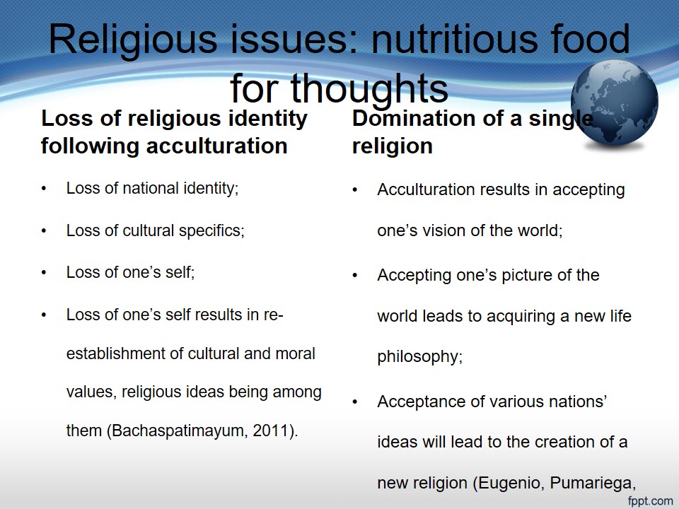 Religious issues: nutritious food for thoughts