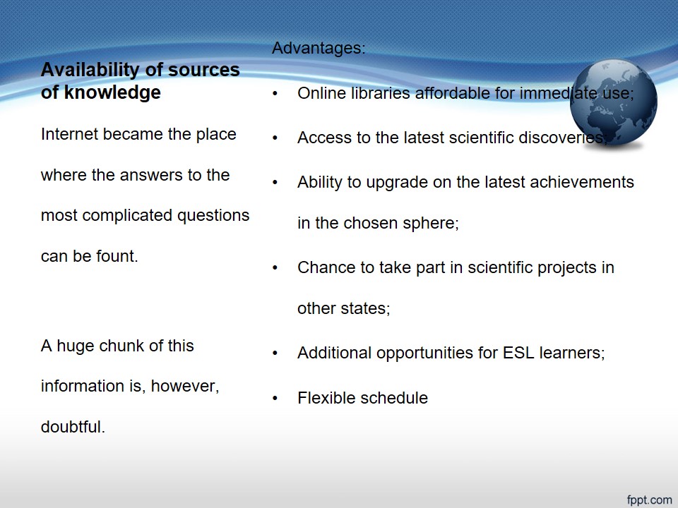 Availability of sources of knowledge