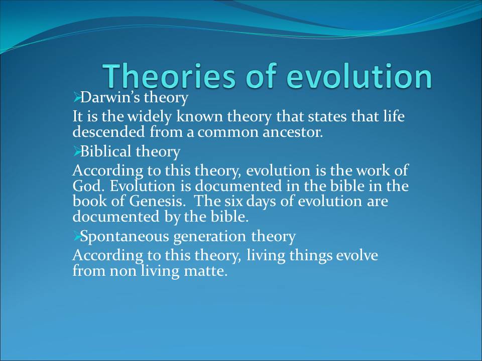 Theories of evolution