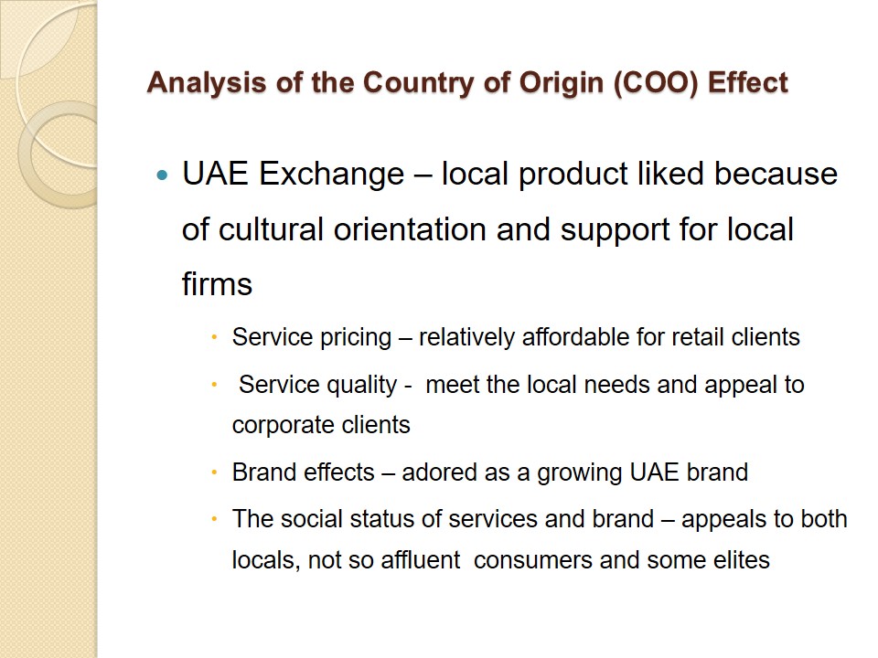 Analysis of the Country of Origin (COO) Effect