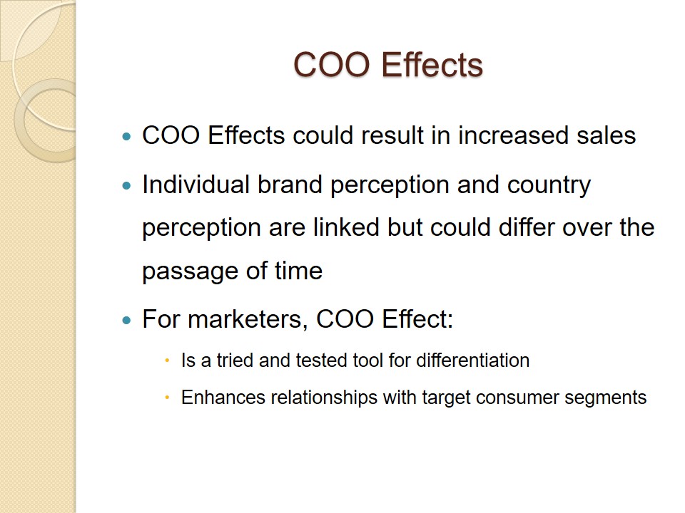 COO Effects