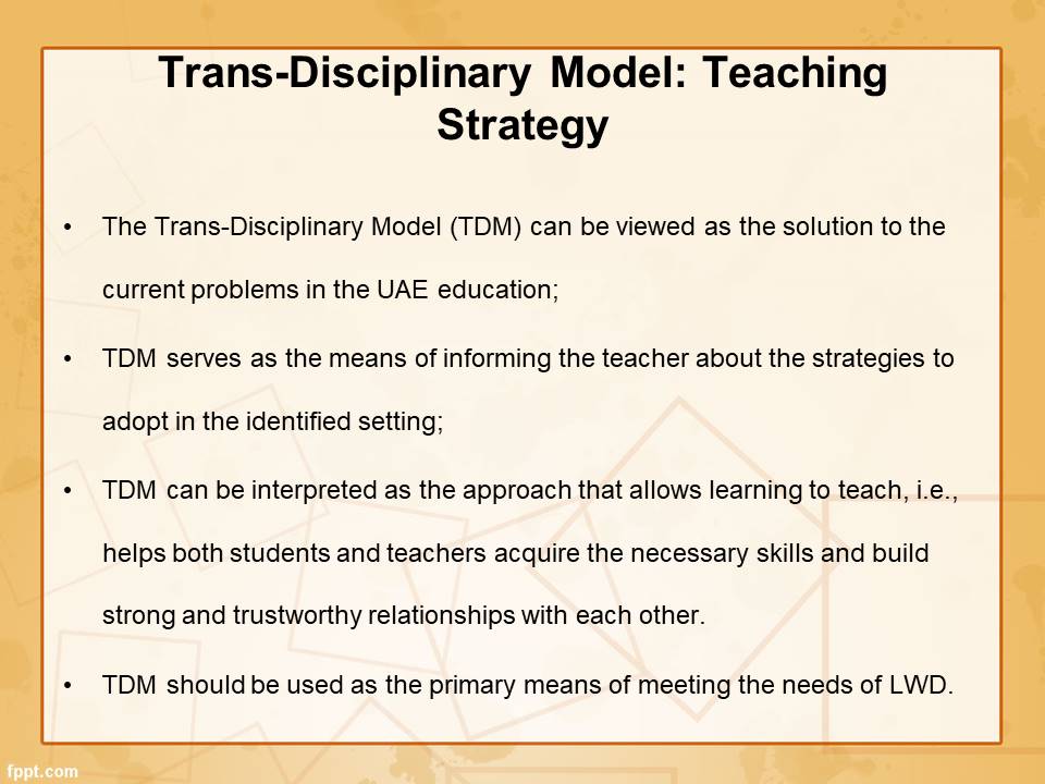 Trans-Disciplinary Model: Teaching Strategy