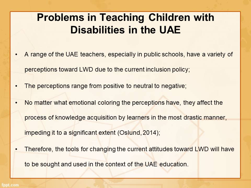 Problems in Teaching Children with Disabilities in the UAE