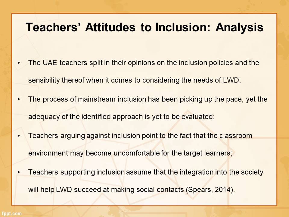 Teachers’ Attitudes to Inclusion: Analysis