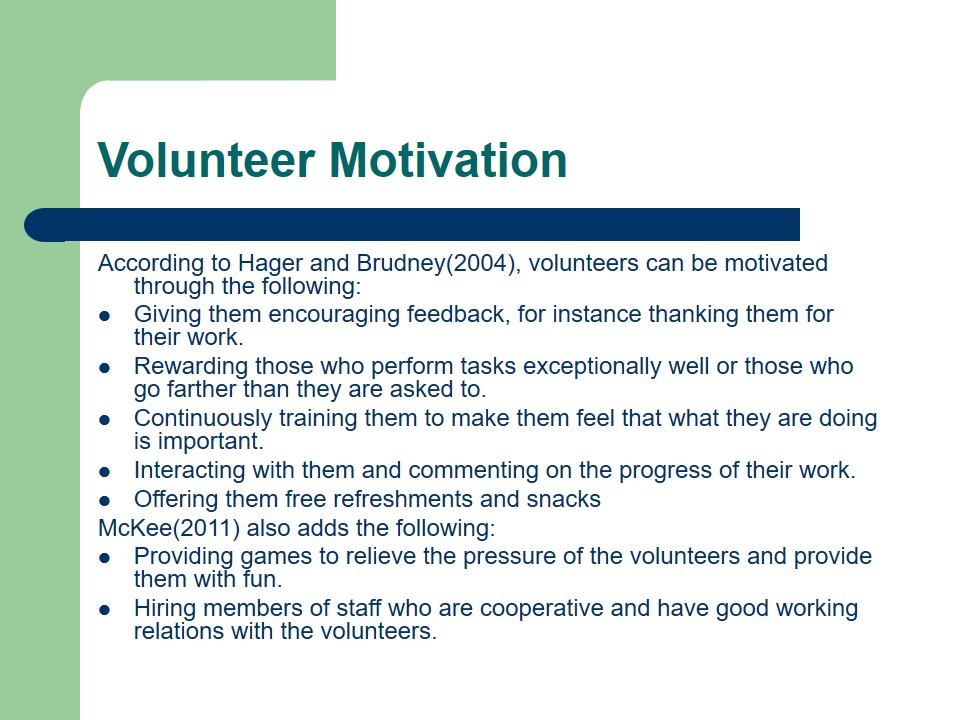 Volunteer Motivation