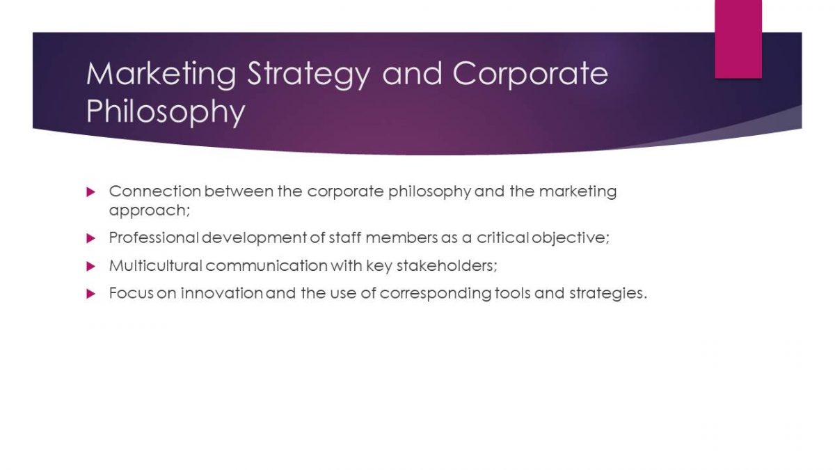 Marketing Strategy and Corporate Philosophy