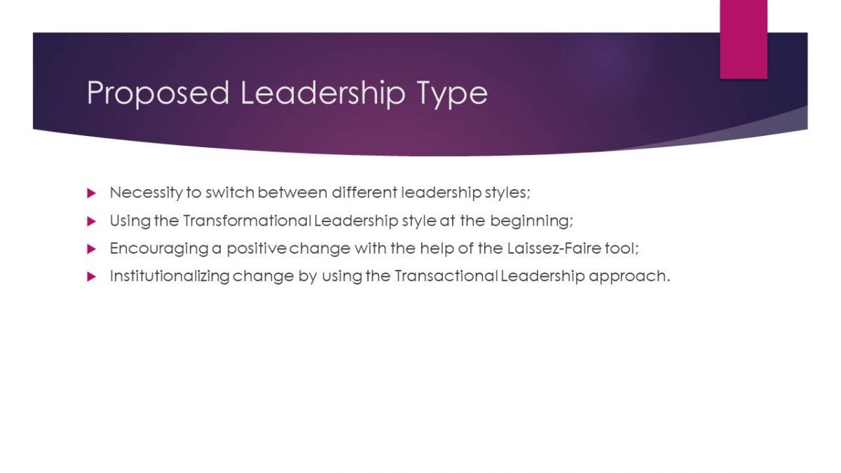 Proposed Leadership Type