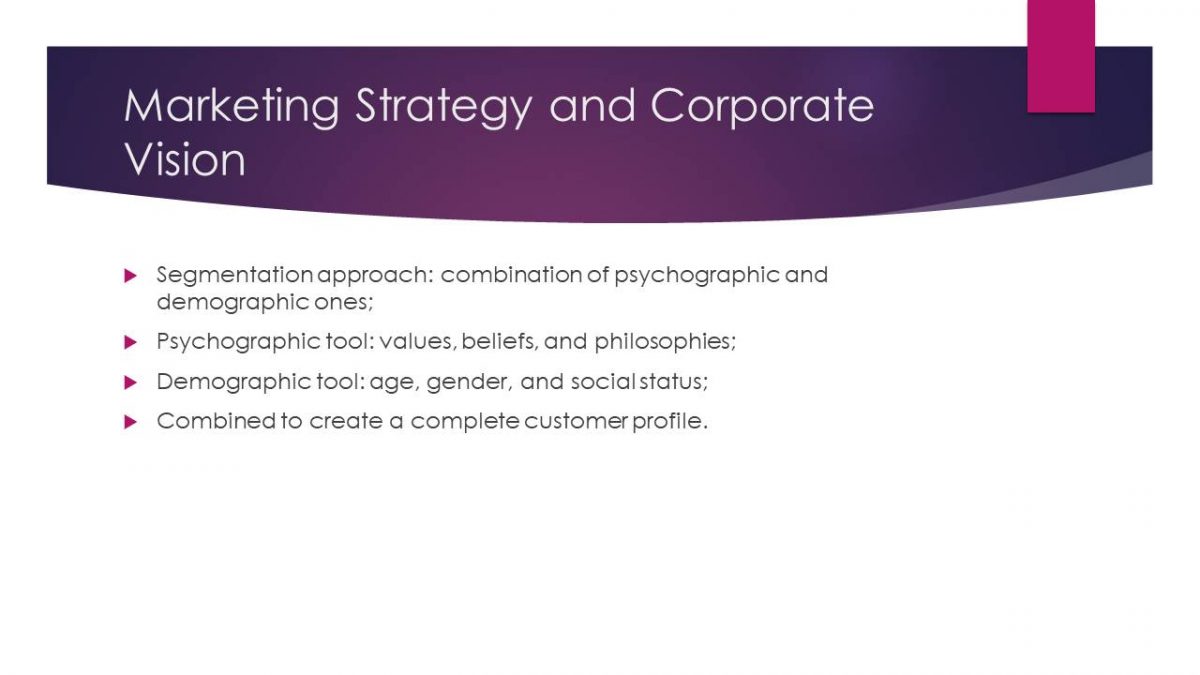 Marketing Strategy and Corporate Vision
